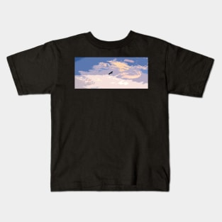 bird in the sky at sunset Kids T-Shirt